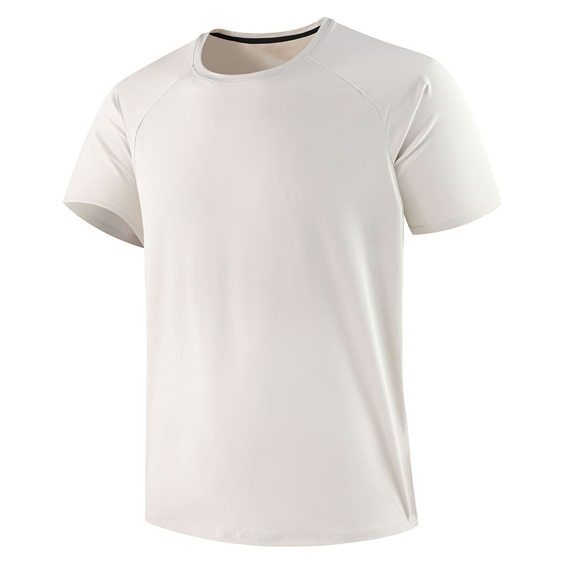 Summer Casual Sports T-Shirt, Lightweight, Breathable, Quick-Drying, Short-Sleeved, Men's Four-Way Stretch Ice Silk Short-Sleeved Fitness Running T-Shirt