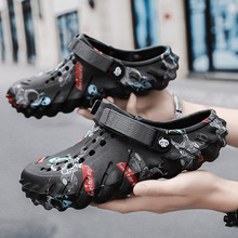 跨境大码夏季海边休闲沙滩凉鞋EVA镂空洞洞鞋户外男士透气凉拖鞋