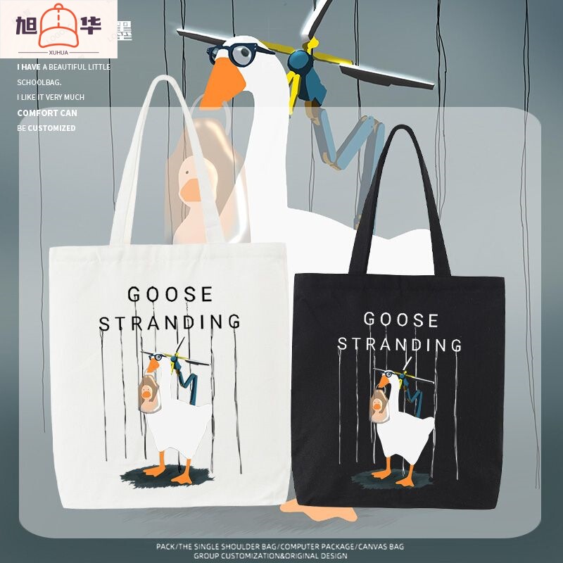 Island Xiufu Death Shelter cos Goose Peripheral Canvas Bag Women's Bag Large Capacity Satchel Shoulder Bag Versatile and Trendy