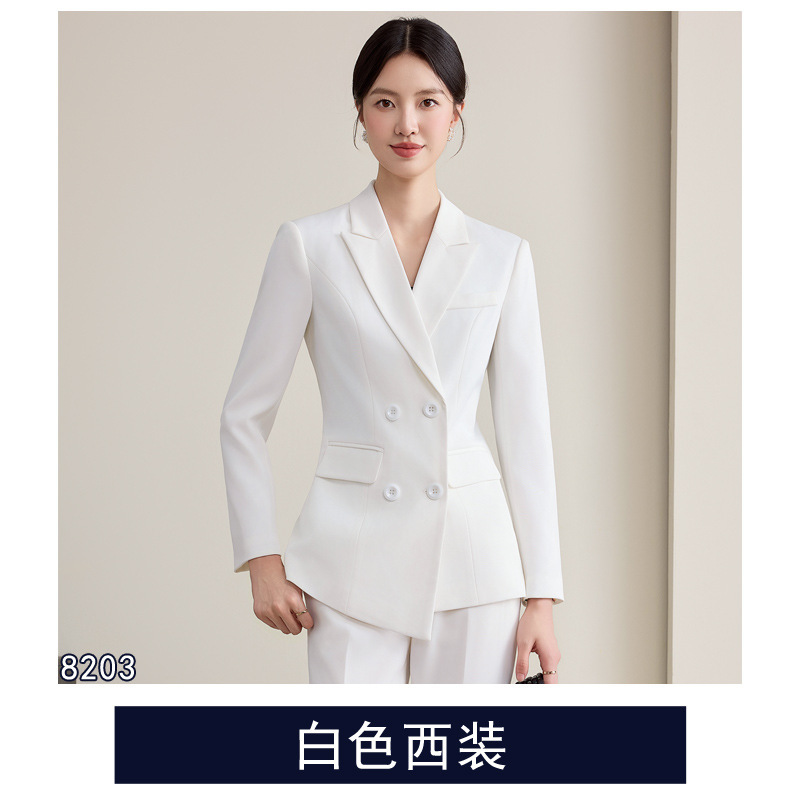 红色职业套装女美容会所技师工作服售楼部前台接待医美咨询女套裤|undefined