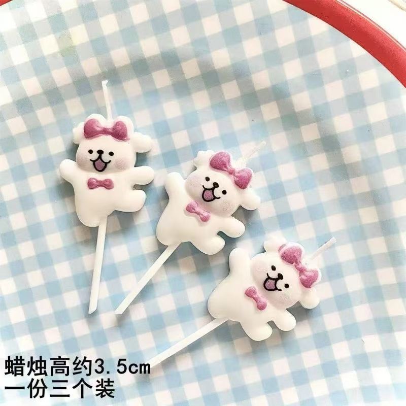 七夕情人节蛋糕蜡烛跨境亚马逊装饰小狗蜡烛摆件生日派对火焰