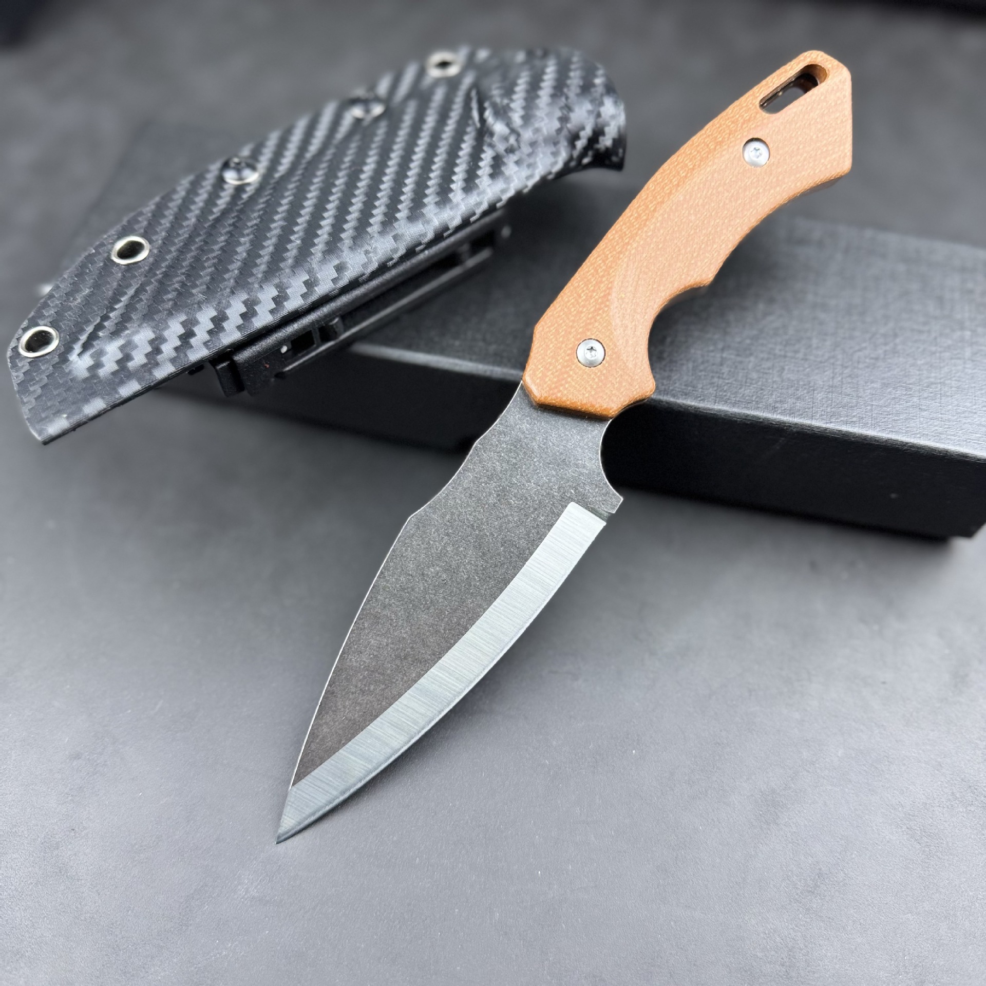 Factory direct sales outdoor small straight knife camping portable…
