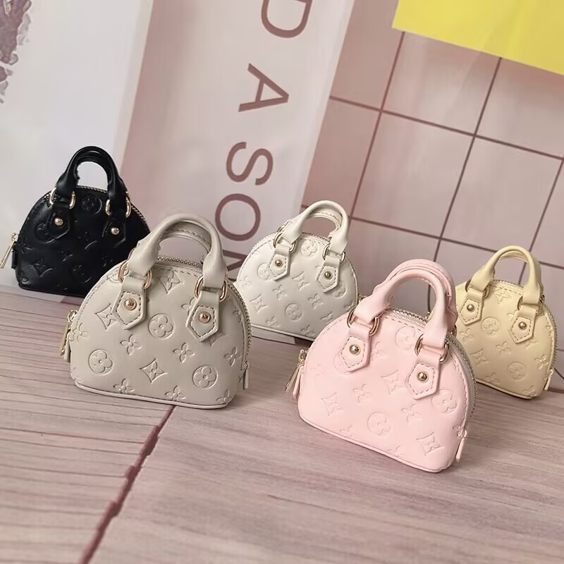 Neue Damen-Mini-Handtasche mit Prägung, Muscheloptik, elegante Geldbörse, Airpods-Tasche, Chanel-Stil, kompakte Tasche