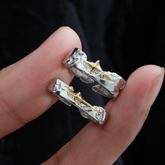 不規則十字架肌理開口戒指女小眾設計冷淡風高級感對戒個性指環潮