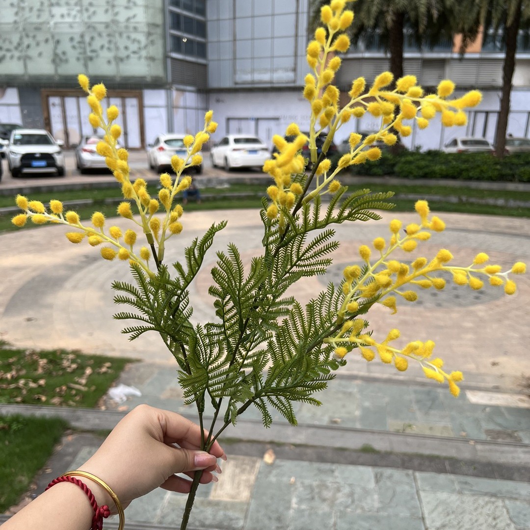 Nueva fábrica de flores artificiales de la boda amarillo leche amarillo limón amarillo fresco al aire libre Salón de la boda decoración flor falsa al por mayor