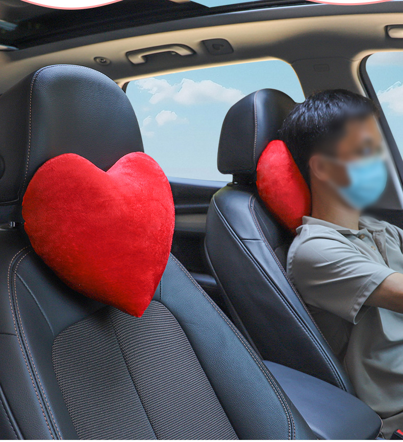 Car Headrest, Neck Pillow, Heart-Shaped Car Pillow, Car Seat Cushion, Couple's Car Interior Accessories