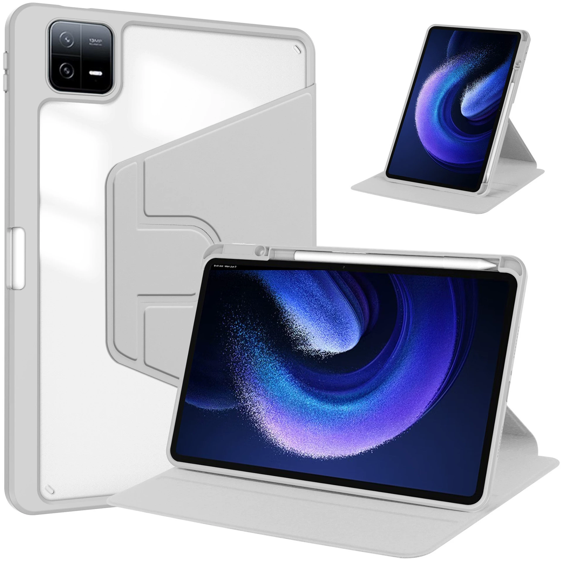 Подходящий защитный чехол для планшета Redmi pad PRO 12.1, новая модель с отсеком для стилуса, 360 покрытие с поворотом
