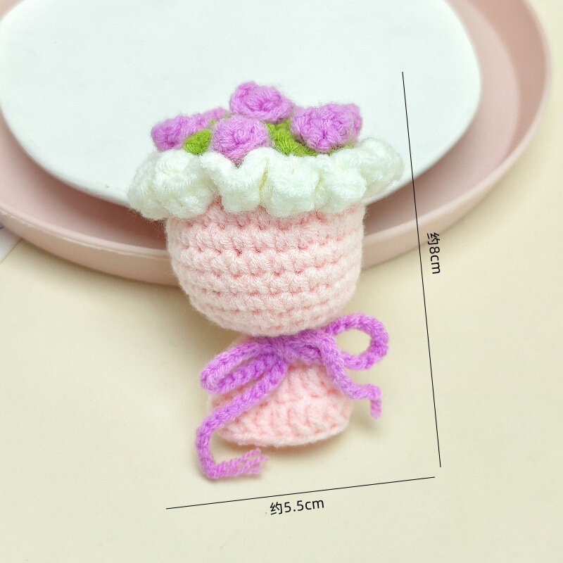Mini finished woolen bouquet rose Valentine's Day DIY creative gift keychain sunflower ornament pendant Mini finished woolen bouquet rose Valentine's Day DIY creative gift keychain sunflower ornament pendant