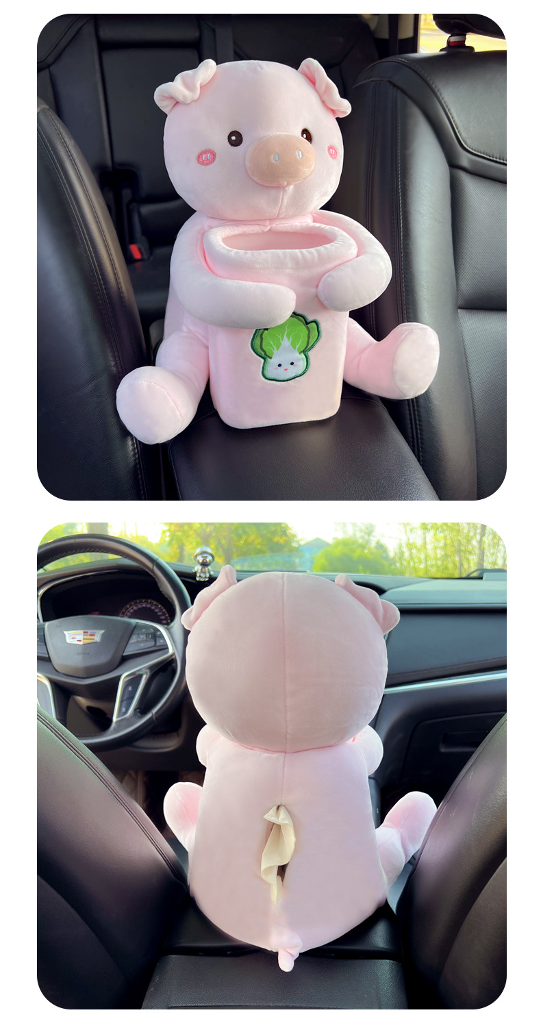 Car-mounted tissue box trash can two-in-one net red creative cute car tissue box interior decoration