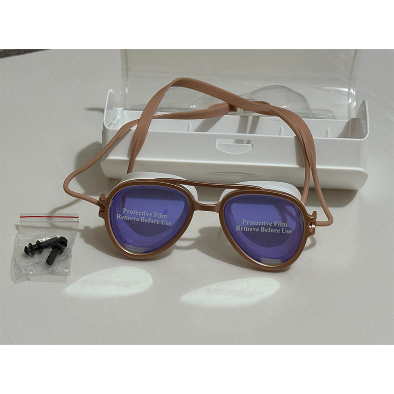 Gafas de Natación Profesionales de Marco Grande de Policarbonato Impermeables y Antiempañantes