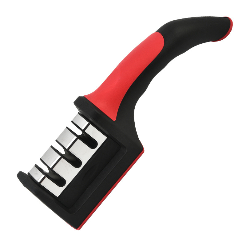 Ablinador de cuchillos puntual, afilador rápido de tres o cuatro etapas, afilador de diamante, afilador de cocina multifuncional, afilador de mano de piedra