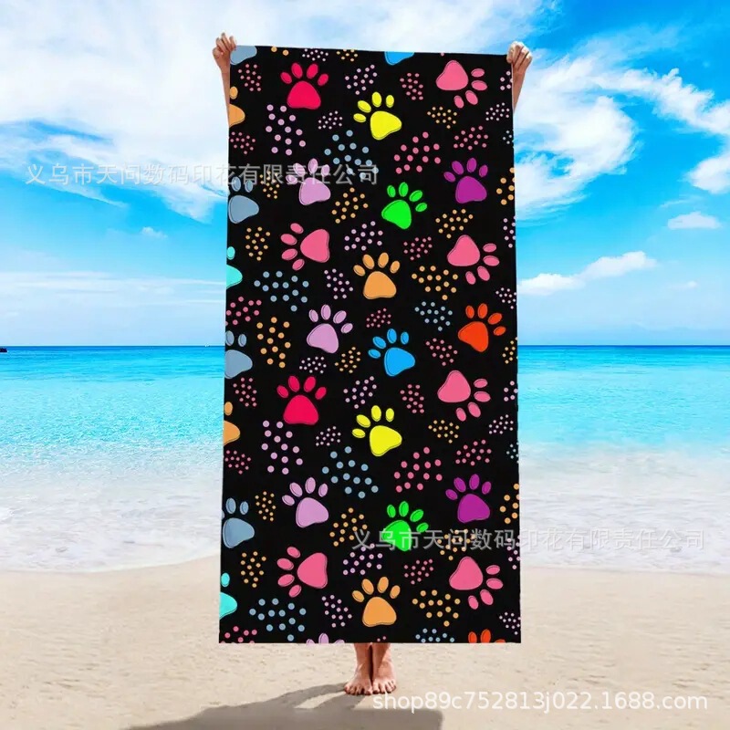 Temu Hot Jit Beach Towel Printed Microfiber Turtle Shark Personalized Customized Beach Towel