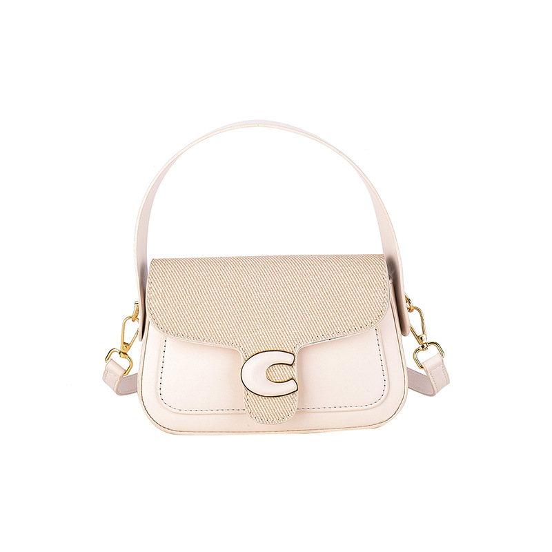 Bolsos de hombro empalmados en primavera, bolsos cuadrados de color de choque, bolsos de silla de montar de moda de nicho francés, bolsos de ocio