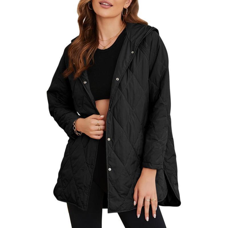 F 73518 Quilted Hooded Jacket European and American Cross-Border Trade