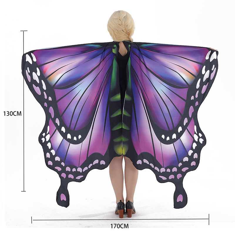 Capa de Halloween de punto para usar alas de mariposa vestido de capa vestido para niños capa ancha espectáculo de baile chal