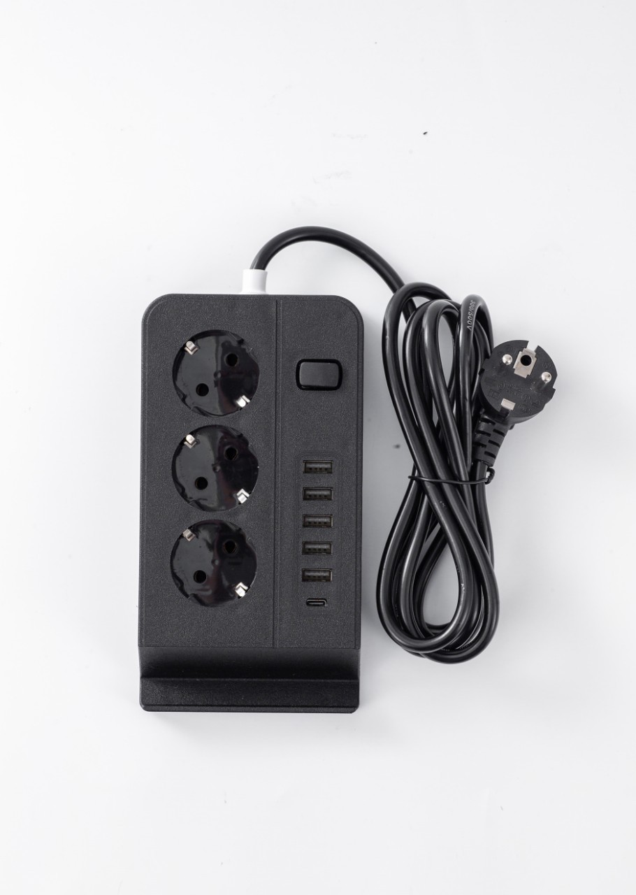 Fábrica directa transfronteriza enchufe Euro enchufe USB enchufe tipo-C enchufe multifuncional enchufe tablero de conexión 2m