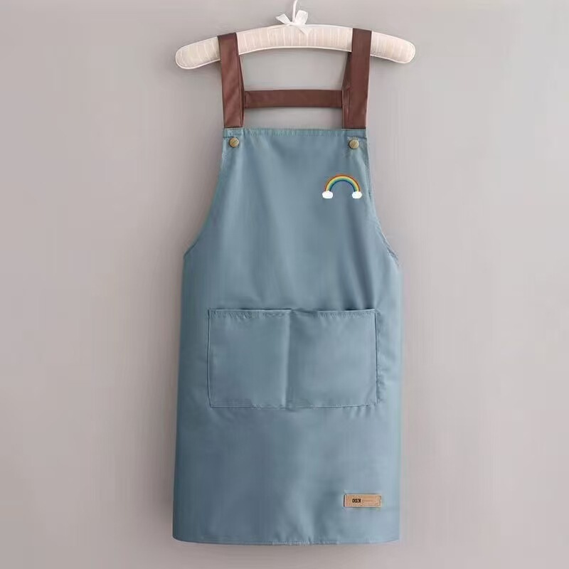 卸売防水エプロン、ショルダーストラップ、耐油エプロン、家庭用キッチン作業服、二層ハンドプリントエプロン|undefined