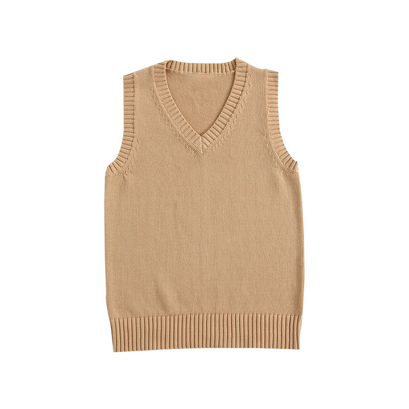 JK風ベストセーター レディース 無地 ベスト ベーシックJK制服 ノースリーブニット 日系制服風 重ね着トップス 万能|undefined
