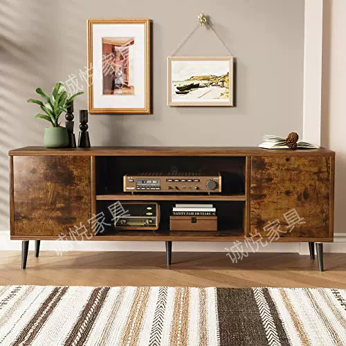 Amazon板式家具客厅电视柜简约落地储物地柜板式家具源头工厂批发