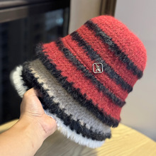 新款2025渔夫帽女秋冬保暖护耳显脸小大头围韩版百搭休闲针织毛线