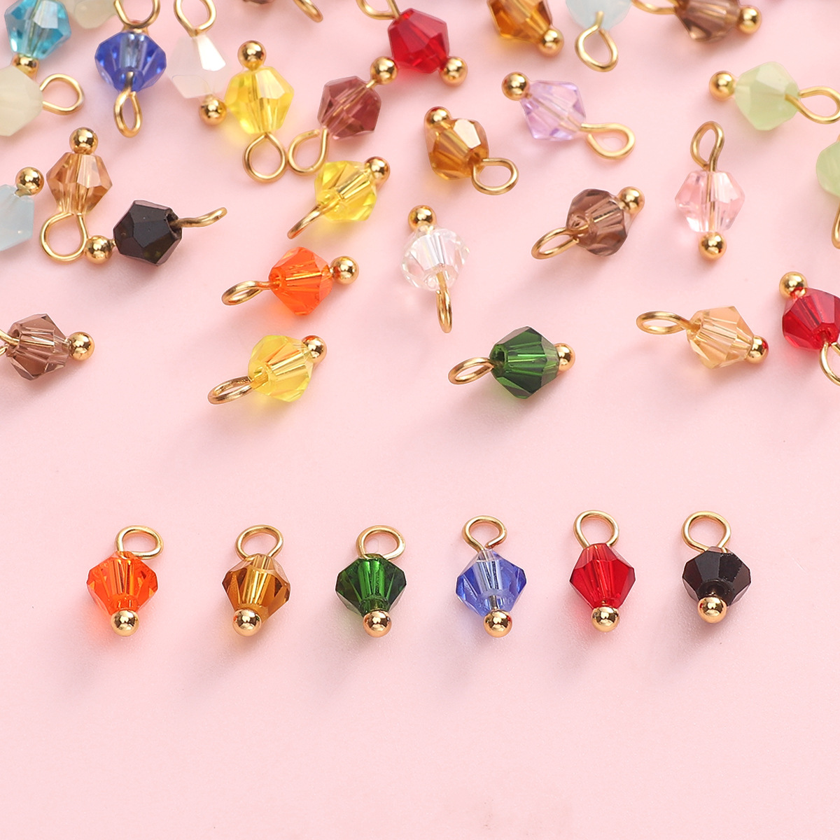 5 PCS/Package Diameter 4mm Glass Round Pendant Beads display picture 1