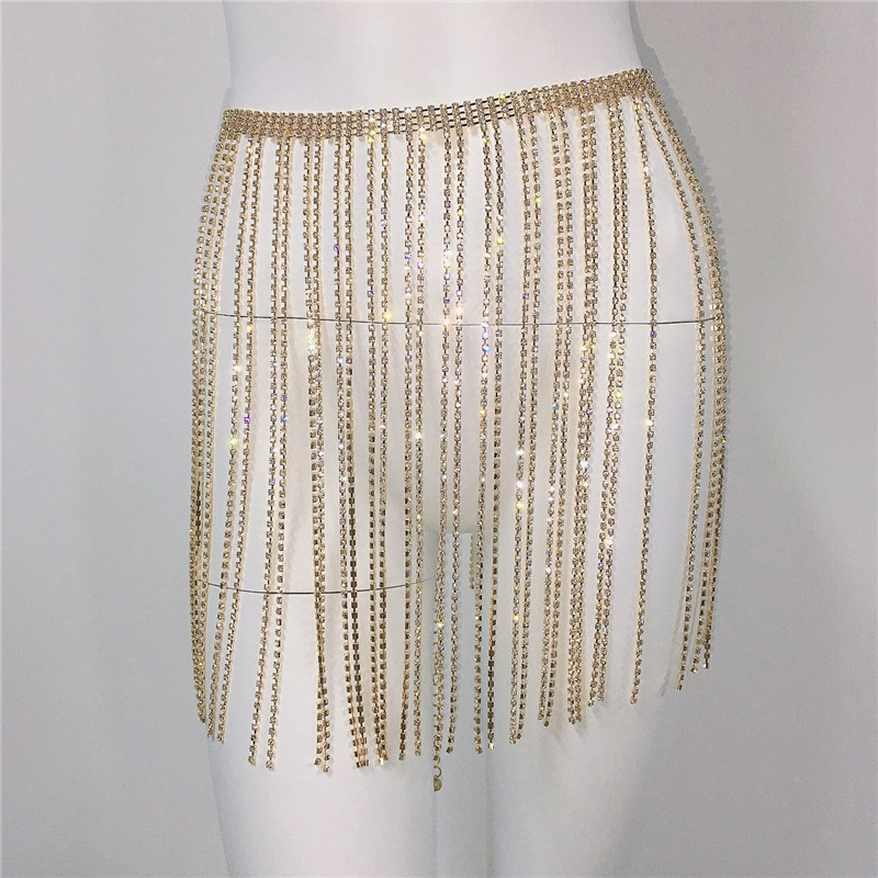 Venta caliente transfronteriza Amazon borla rhinestone cadena del cuerpo cadena del pecho cadena de la cintura Fiesta Festival de Música rhinestone cadena del cuerpo