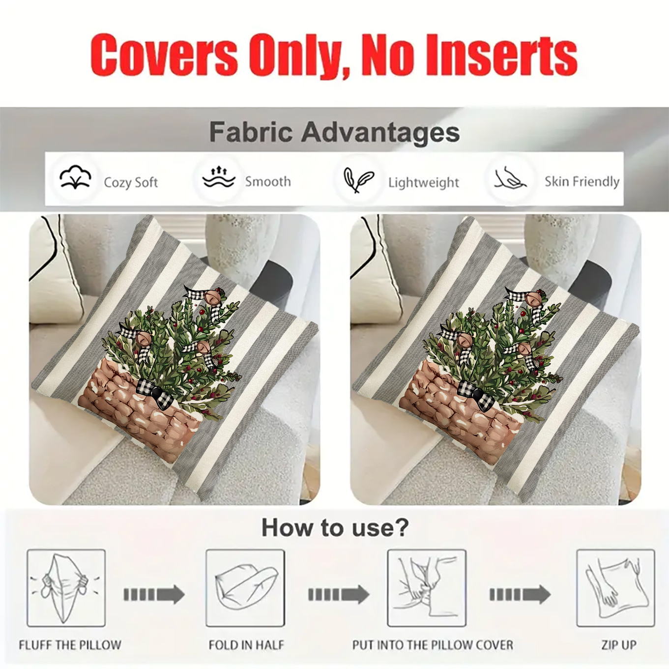 Amazon Navidad almohada cubierta de comercio exterior transfronterizo Santa Claus árbol de Navidad sala de estar decoración sofá cubierta de cojín