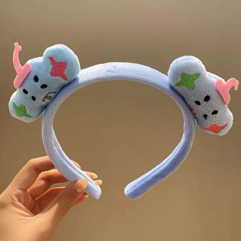 卡通洗脸毛绒发箍发带女可爱卡通公仔显脸小压发发箍搞怪学生发饰|undefined