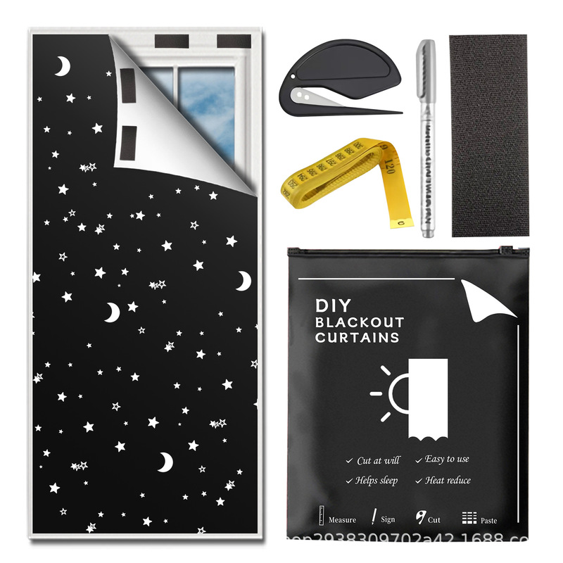 New Amazon Blackout Curtains, Self-Made, Portable for Travel, Customizable with Star and Moon Print Designs, Travel-Friendly