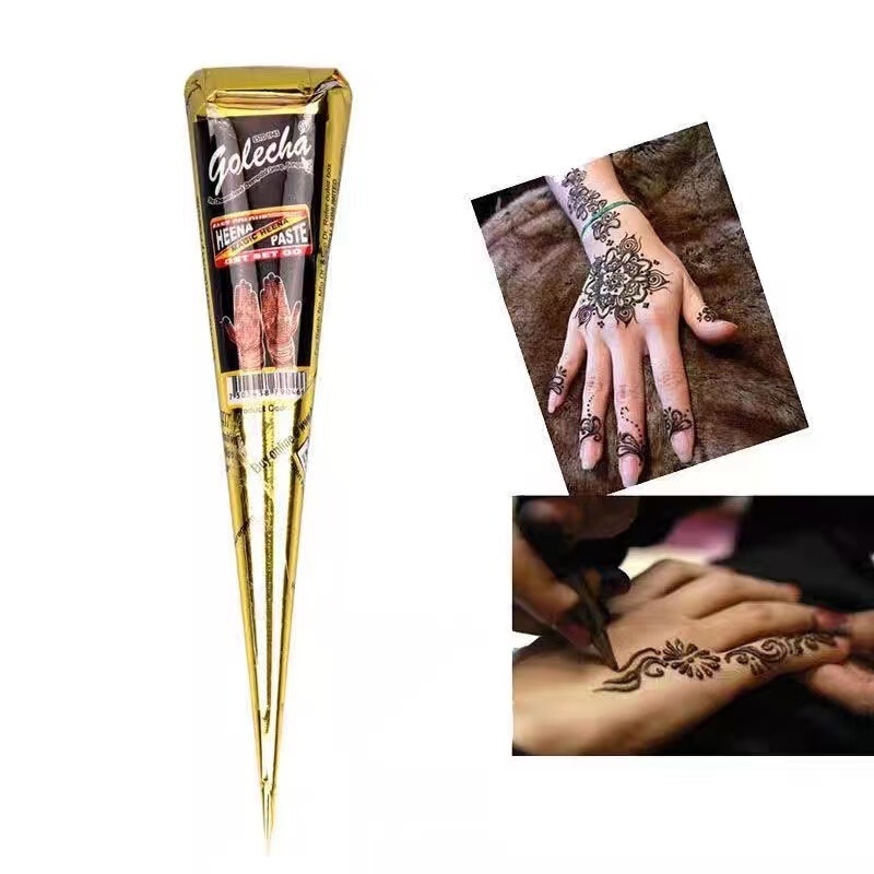 Indian Golecha Black Henna Plant-Based Tattoo Hand-Painted Paste Powder Temporary Body Art Indian Golecha Black Henna Plant-Based Tattoo Hand-Painted Paste Powder Temporary Body Art