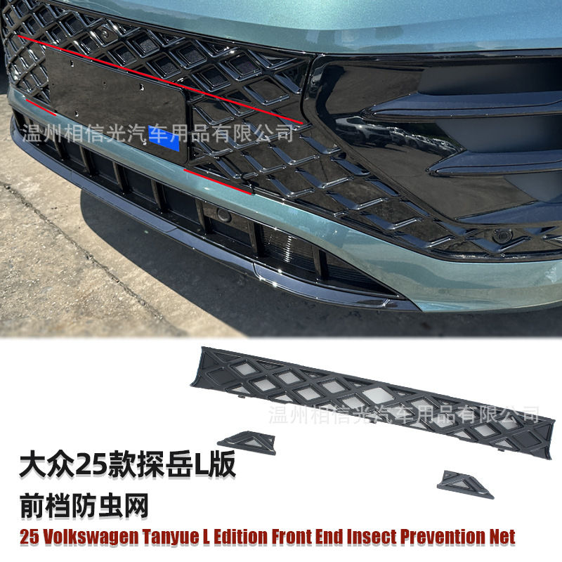 Suitable for 25 Models of Tanyue L/High-End Front Insect-Proof Net Car Exterior Decorative Parts Painted Black Carbon Fiber Modification