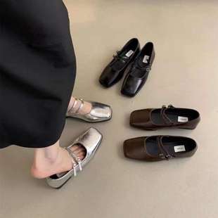 French Evening Style Mary Jane Women's Shoes Flats for Women 2025 Spring New Style Shallow Mouth Soft Sole with Skirt Elegant Flats Shoes