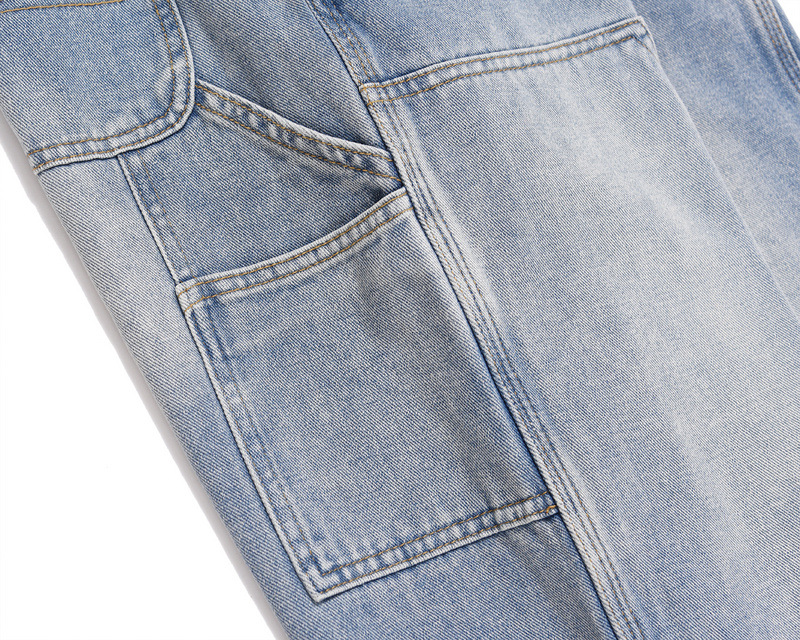 Men's Jeans Washed Vibe Style Loose Fit With Patch Pocket Detail_voghion.com