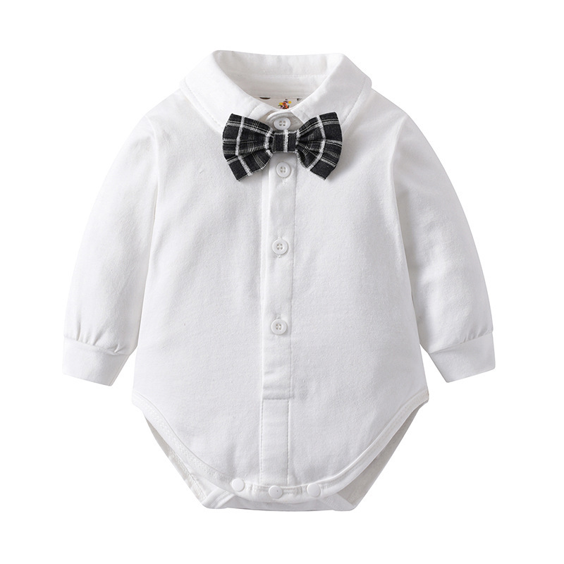 Baby Dress Suit Autumn New Men's Baby Long-sleeved Bow-tie Four-piece Set European and American-style One-year-old Clothing