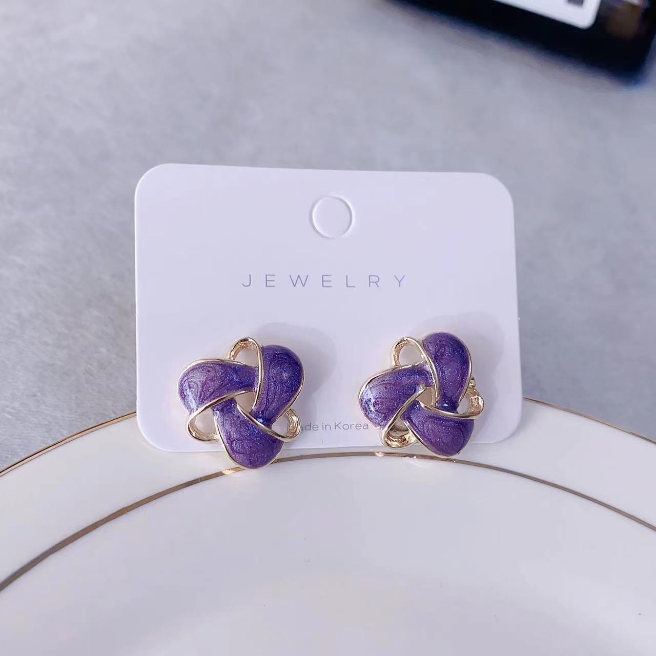 1 Pair Quantity 1 Pair Sweet Simple Style Triangle Heart Shape Flower Enamel Alloy Drop Earrings
