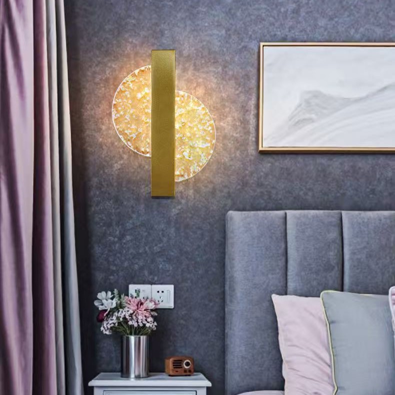 Luz de pared acrílica de lujo nórdica sala de estar televisión de fondo lámpara de pared interior pasillo dormitorio cabezal de cama lámpara de pared