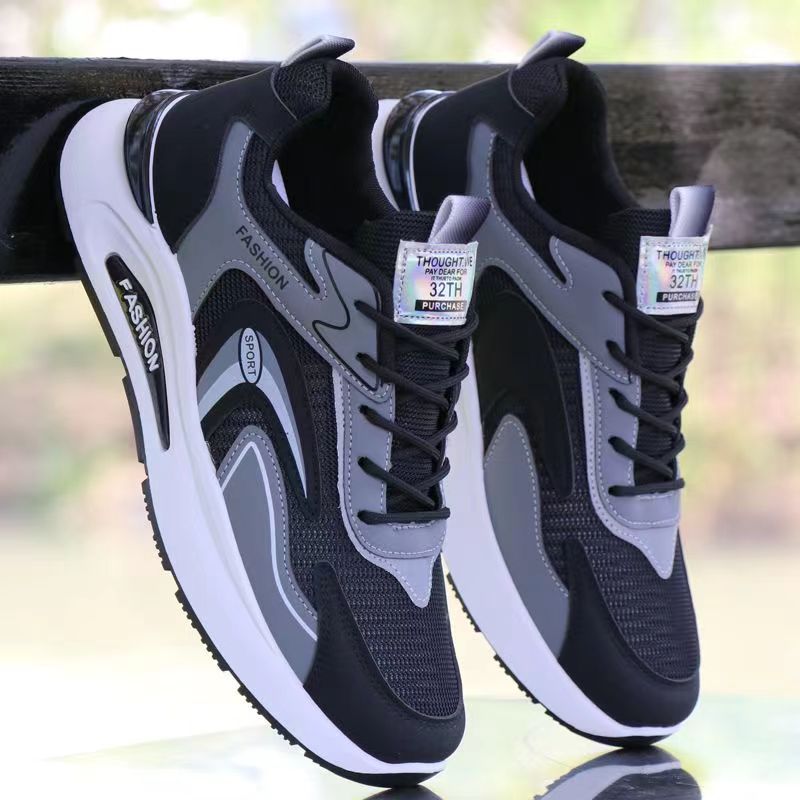 Otoño e invierno para hombres nuevos zapatos de papá de suela gruesa zapatos deportivos de malla modelos de pareja zapatillas de deporte de moda cabello de una pieza