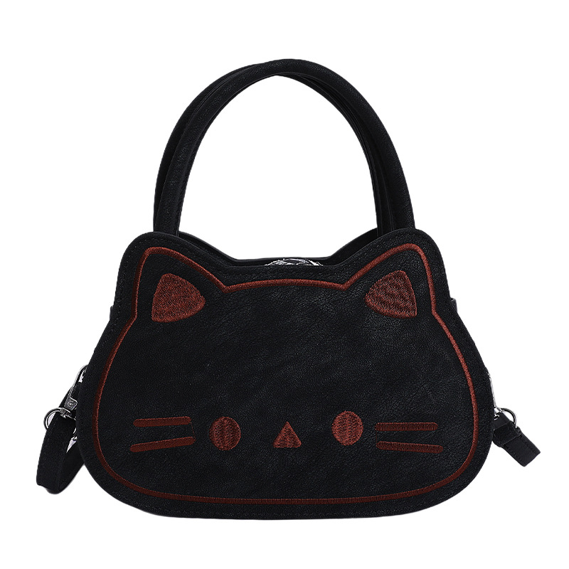 Diseño de nicho de dibujos animados pequeño bolso cuadrado adorable gato leche Hoh Hoh bolso de niña de moda de viaje de hombro mochila image 9