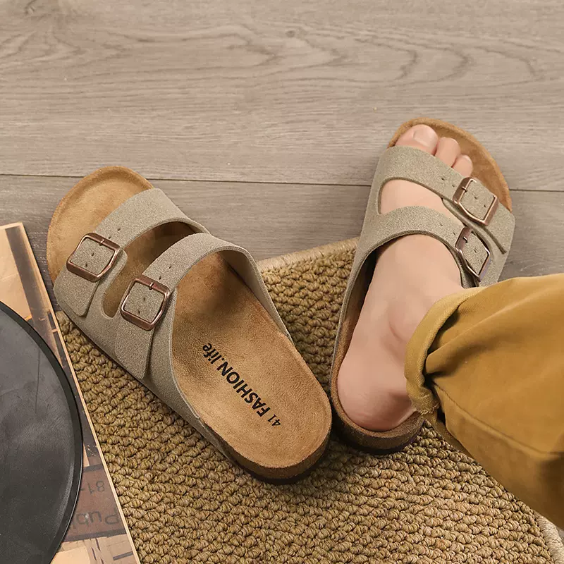 勃肯鞋钓鱼专用厚底时尚外穿包头拖一脚蹬防滑防臭休闲平底单鞋男