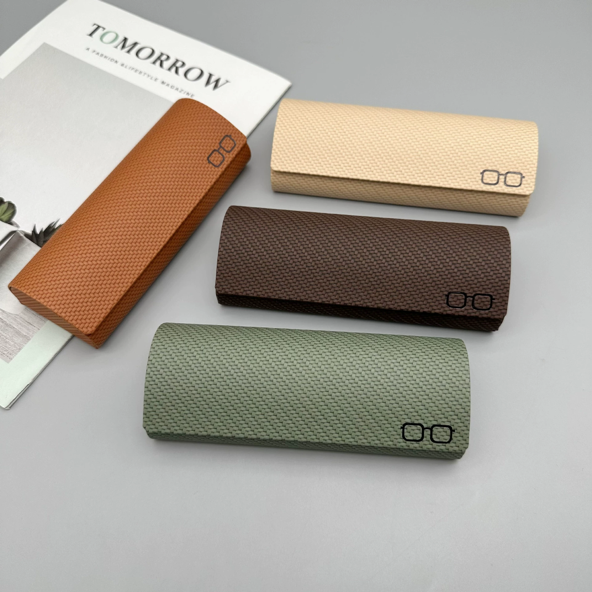 Новые оптовые студенческие очки близорукости коробка антистрессовая портативная коробка высокого уровня кожи ручной работы коробка пользовательского логотипа