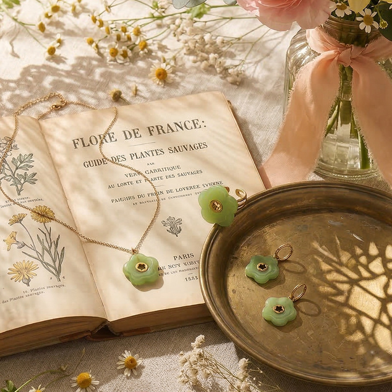 Tiana primavera y verano pequeña cadena de clavícula fresca dulce colgante de flor de moda nicho alta sensación joyería de mujer al por mayor