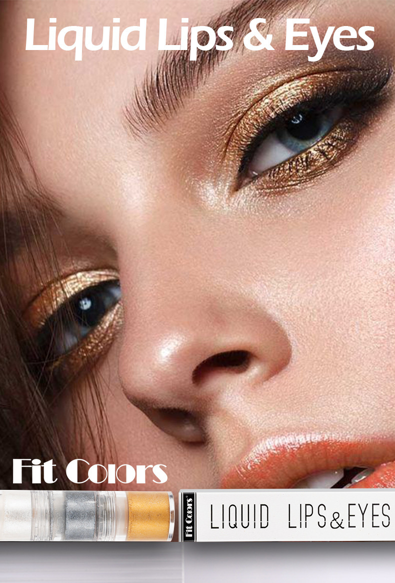 Cross-border bestseller Fit Colors3: Smoky Eye Water, Eyeshadow Diamond Liquid, Pearlescent Fine Sparkling Eyeshadow Liquid, Lip Gloss details Picture