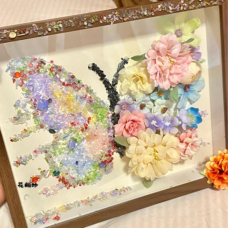 Creative Eternal Broken Diamond Butterfly Photo Frame Ornaments DIY Material Package Handmade Birthday Gifts for Friends