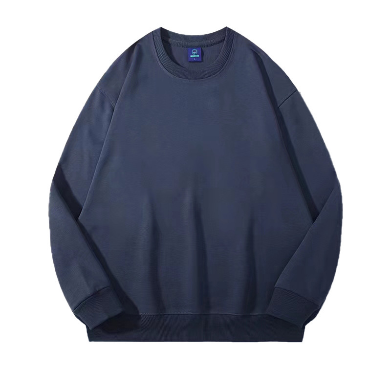 批发男女春秋款纯色圆领卫衣男女印字logo工作服班服长袖头套卫衣|undefined