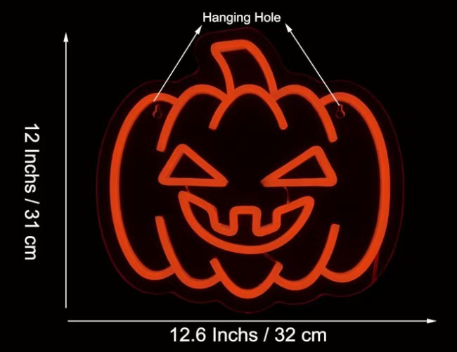 Luz de neón transfronteriza amazónica personalizada calabaza fantasma de Halloween luces decorativas happy Halloween atmósfera