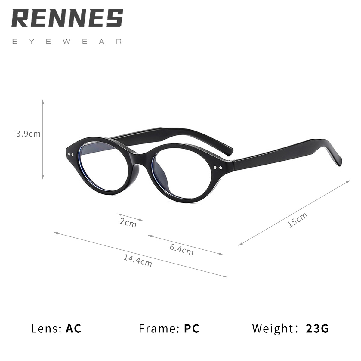 Retro Nerd Gafas anti-azul con montura negra para mujer Nuevo estilo salvaje Gafas de montura de miopía ovalada de alta gama coreana