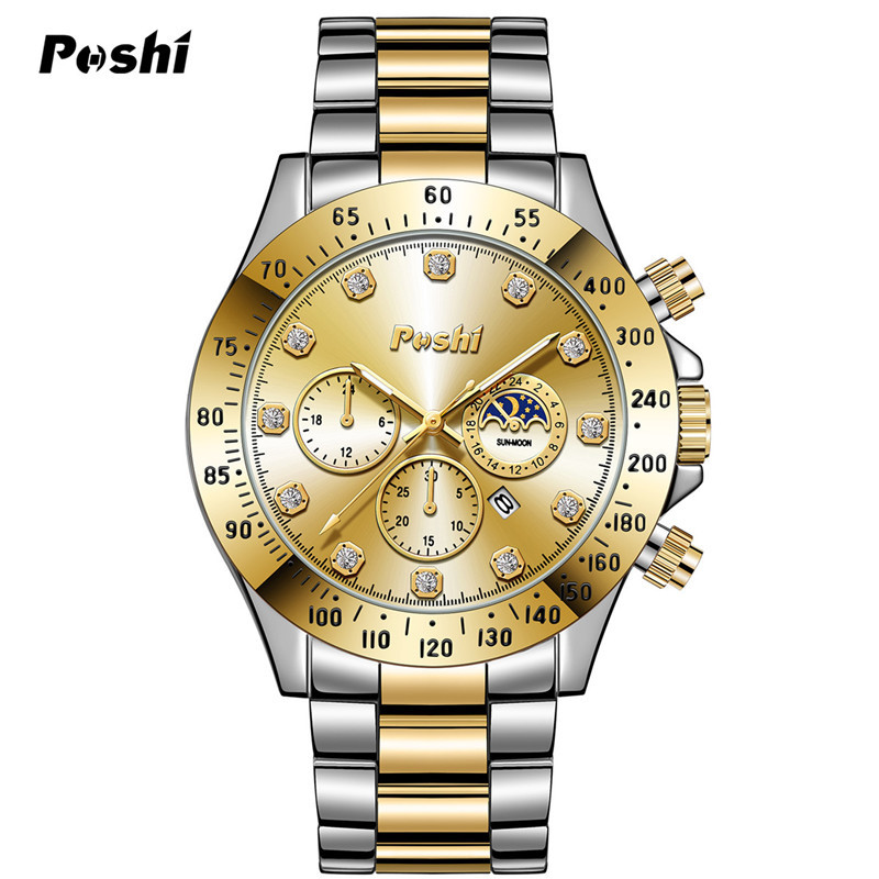 POSHI Hombres reloj transfronterizo de negocios reloj impermeable de cuarzo calendario Deportes reloj de los hombres reloj