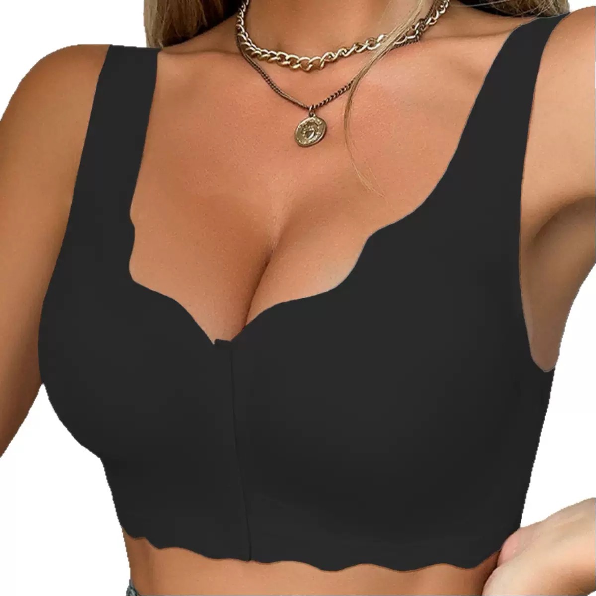 Botón delantero transfronterizo ropa interior sin costuras talla grande deportes hermosa espalda sexy soporte superior transpirable anti-flacidez sujetador sin anillo de acero mujeres image 6