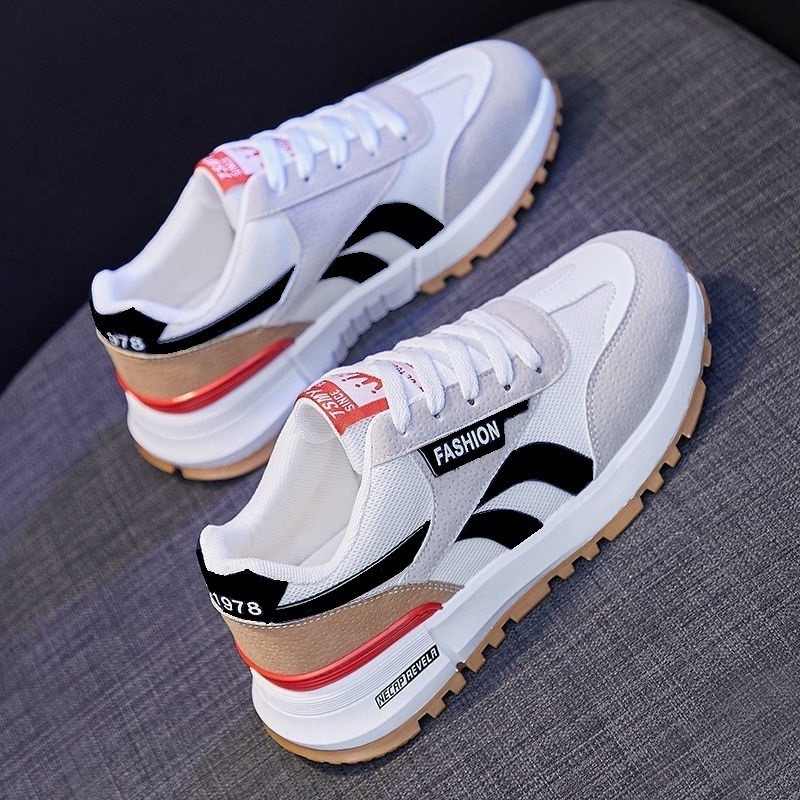 Nuevo verano transpirable malla Forrest Gump zapatos deportivos casuales para mujer versión coreana de waffles zapatos blancos para hombres y mujeres con el mismo estilo