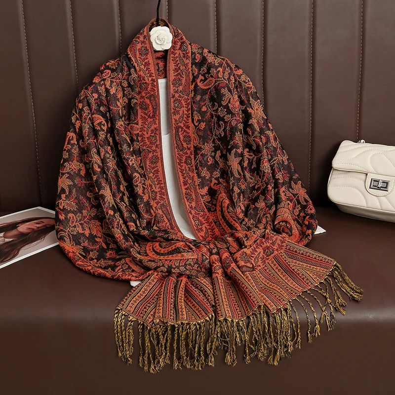 Tassel Blanket Design Thick Pashmina New Winter Warm Shawl W